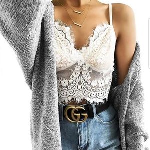 White Lace Eyelash Bralette